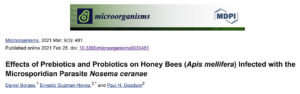 Effects of Prebiotics and Probiotics on Honey Bees (Apis mellifera) Infected with the Microsporidian Parasite Nosema ceranae Borges Guzman-novoa Goodwin solatina publicaciones socios 2021